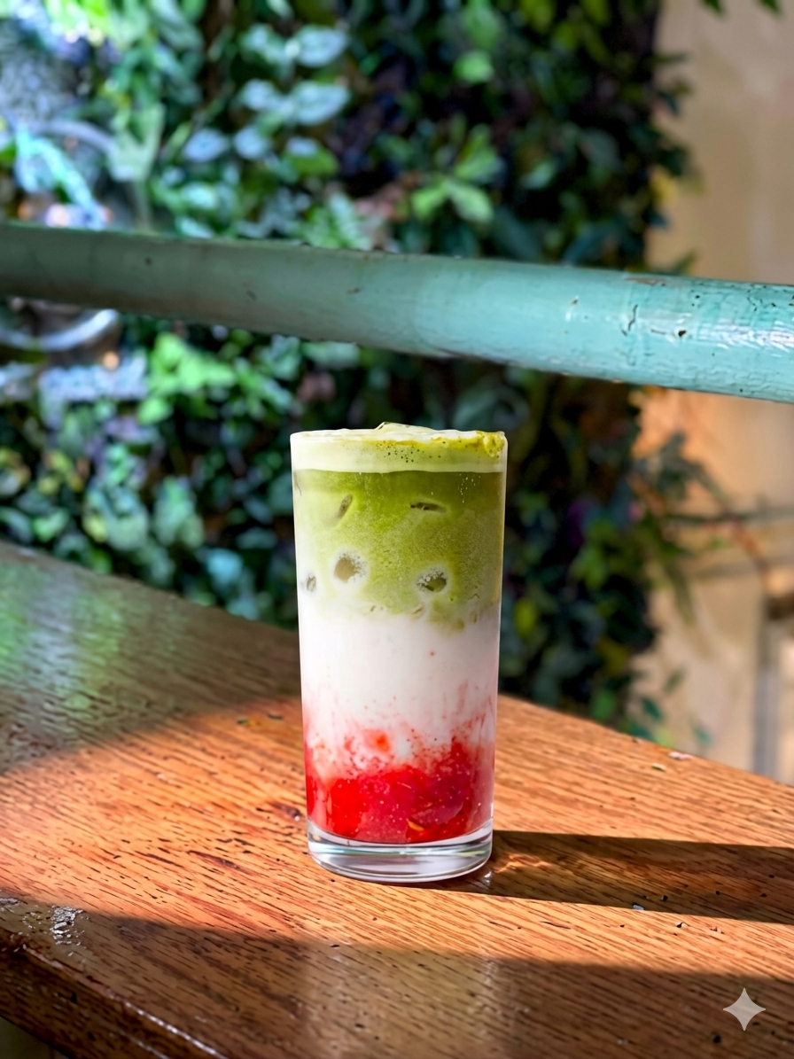 Iced Strawberry / Passion Fruit Matcha